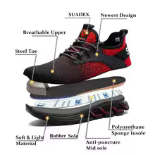 Safety Shoes Steel Toe Boots Anti-Smashing Work Shoe