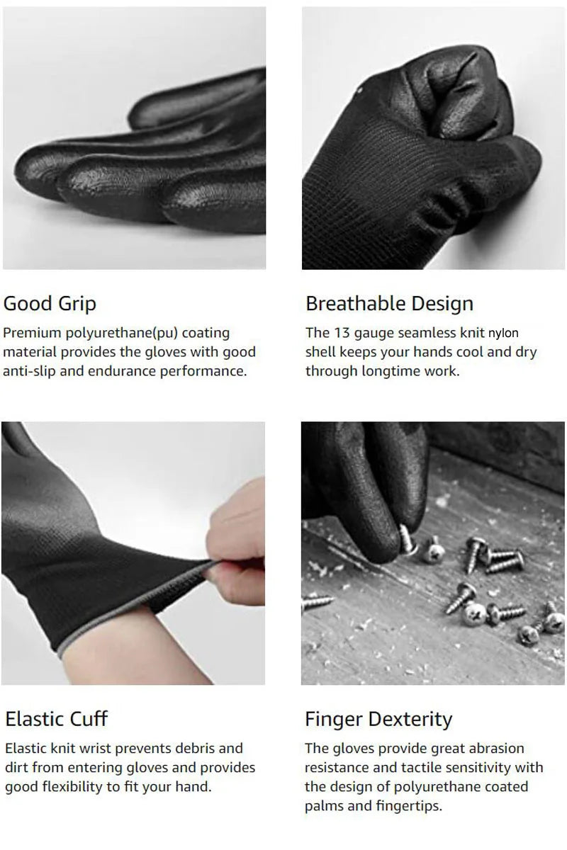24Pieces/12 Pairs Safety Working Gloves