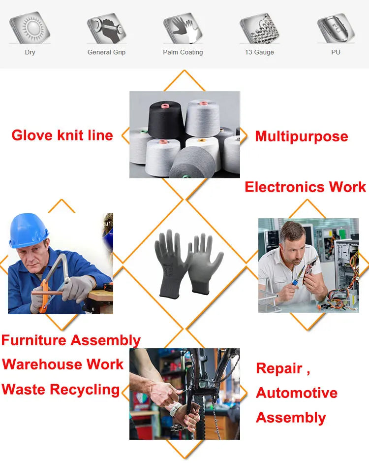 24Pieces/12 Pairs Safety Working Gloves