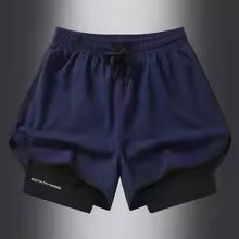 Fake two pieces of summer sports shorts, men's and women's quick drying three point