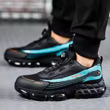 Work Shoes Rotary Buckle Work Sneakers Protective Shoes Safety Industrial Puncture-Proof Anti-Smash Steel Toe Shoes