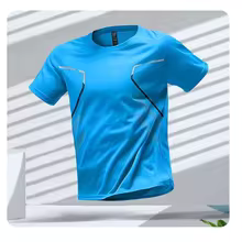 Short Sleeve Round Neck Active Tee Outdoor Workout Men Clothing