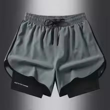 Fake two pieces of summer sports shorts, men's and women's quick drying three point