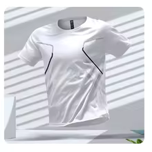 Short Sleeve Round Neck Active Tee Outdoor Workout Men Clothing