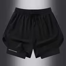 Fake two pieces of summer sports shorts, men's and women's quick drying three point