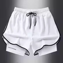 Fake two pieces of summer sports shorts, men's and women's quick drying three point