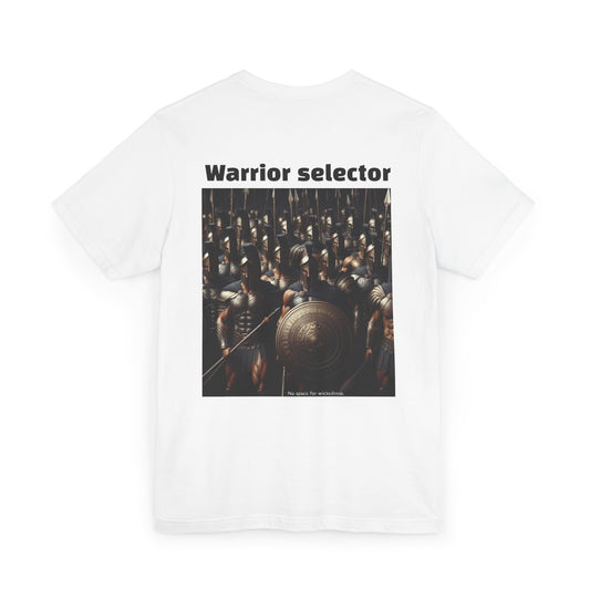 Warrior Selector Unisex Jersey T-Shirt - Unique Graphic Tee for Casual Wear, Gifts for Men or Women, Perfect for Festivals and Events