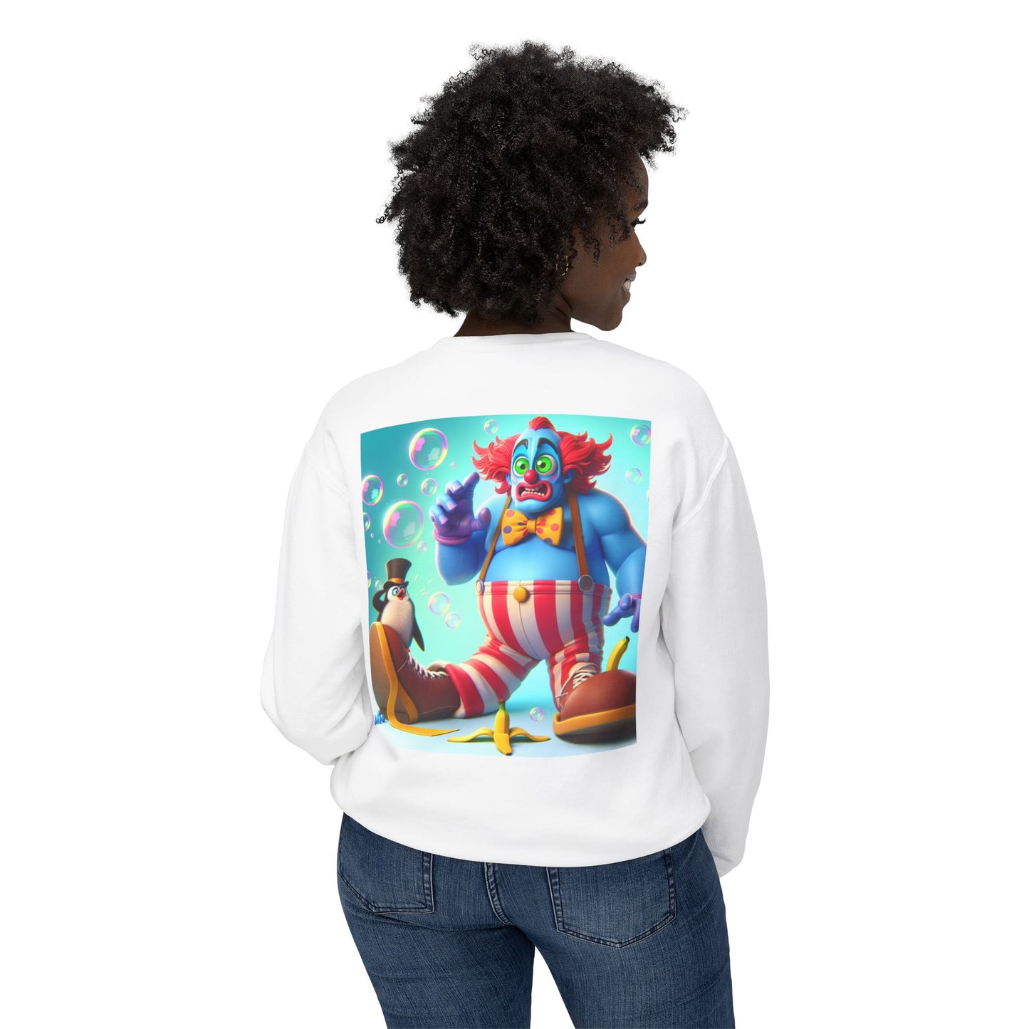 Funny Clown Crewneck Sweatshirt, Unisex Humor Top, Lightweight Sweatshirt for Adults, Perfect Gift for Birthdays, Parties, and Fun Days