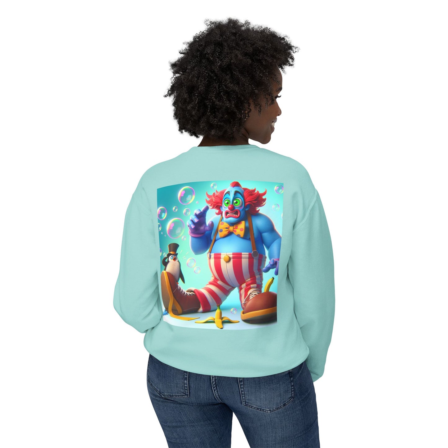 Funny Clown Crewneck Sweatshirt, Unisex Humor Top, Lightweight Sweatshirt for Adults, Perfect Gift for Birthdays, Parties, and Fun Days