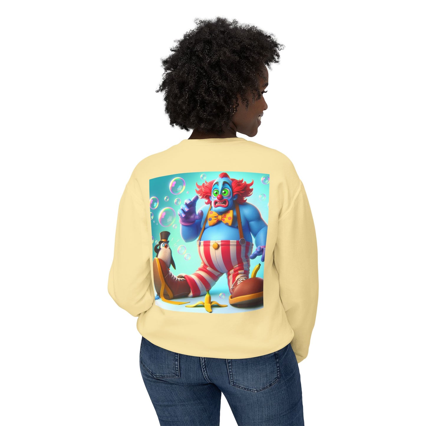 Funny Clown Crewneck Sweatshirt, Unisex Humor Top, Lightweight Sweatshirt for Adults, Perfect Gift for Birthdays, Parties, and Fun Days