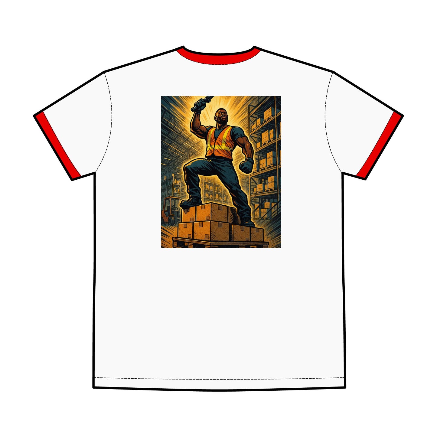 Men's Graphic Ringer Tee, Vintage Style Tee, Work Hard Play Hard Shirt, Casual Wear, Gift for Him, Motivational Tee