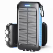 38800mAh Solar Power Bank Portable Charger with Dual USB, Fast Charging, Waterproof, LED for Outdoor Camping Phones Tablets