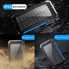 38800mAh Solar Power Bank Portable Charger with Dual USB, Fast Charging, Waterproof, LED for Outdoor Camping Phones Tablets