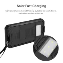 Solar Power Bank Portable 20000mAh Fast Charging Dual USB