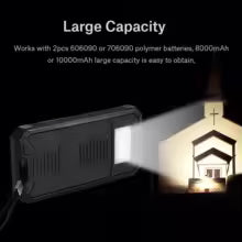 Solar Power Bank Portable 20000mAh Fast Charging Dual USB
