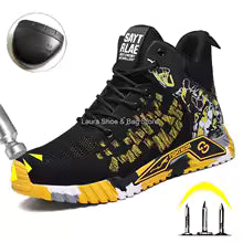 High Top Safety Shoes Men Steel Toe Work Shoes
