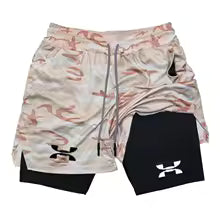 New Running Shorts Men Gym Sports Shorts 2 In 1 Quick Drying Workout Training Gym