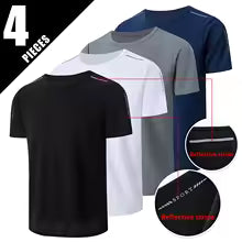 4/1/2 Pack Short-sleeved Multi-size Mixed-color Running Fitness T