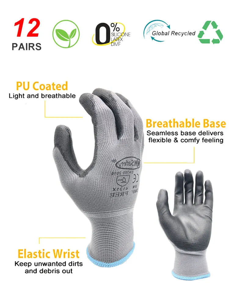 24Pieces/12 Pairs Safety Working Gloves