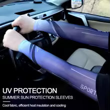 2Pcs Set Summer Ice Silk Cycling Arm Sleeves