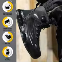 Men's high top lace-free comfortable soft sole anti-smash and puncture resistant work shoes