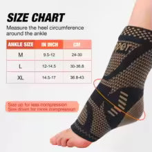 Compression Ankle Brace Socks for Sprains - Copper Foot Sleeve