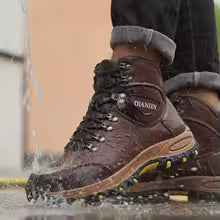 Waterproof Leather Indestructible Men Work Safety Boots Outdoor Military Boots Anti-smash Anti-puncture Industrial Shoes