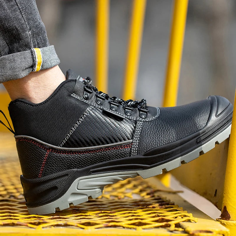 Safety Shoes Men Waterproof Work Boots Anti-smash Anti-puncture Protective Shoes Indestructible Steel Toe Boots Outdoor Sneake