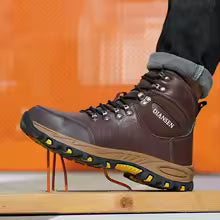 Waterproof Leather Indestructible Men Work Safety Boots Outdoor Military Boots Anti-smash Anti-puncture Industrial Shoes