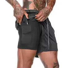 New Running Shorts Men Gym Sports Shorts 2 In 1 Quick Drying Workout Training Gym