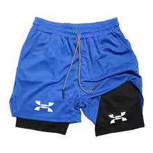 New Running Shorts Men Gym Sports Shorts 2 In 1 Quick Drying Workout Training Gym