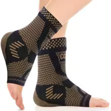 Compression Ankle Brace Socks for Sprains - Copper Foot Sleeve